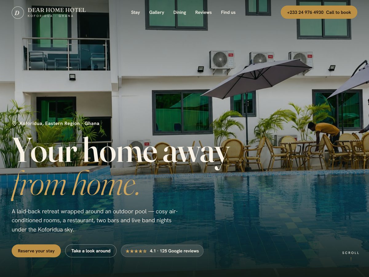 Dear Home Hotel website concept by IJW Labs