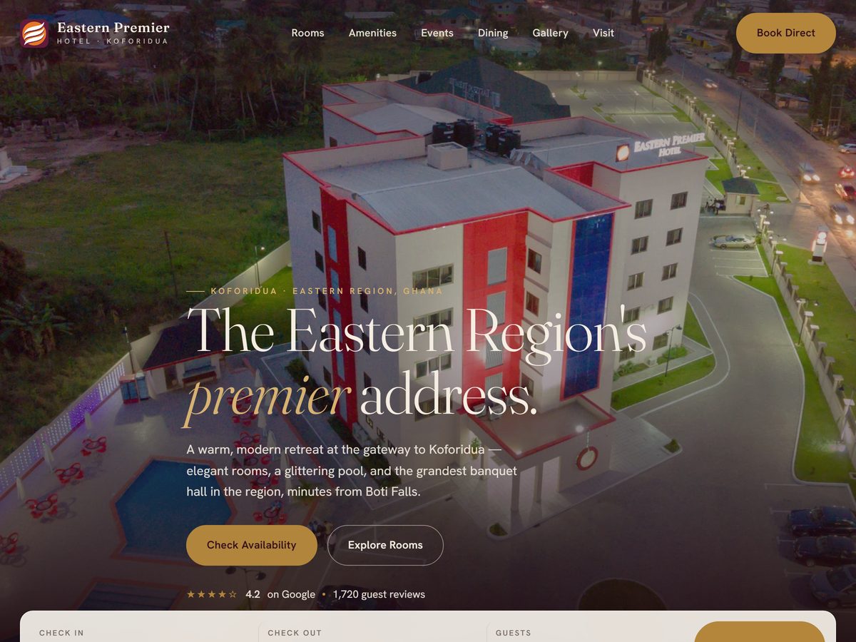 Eastern Premier Hotel — website built by IJW Labs