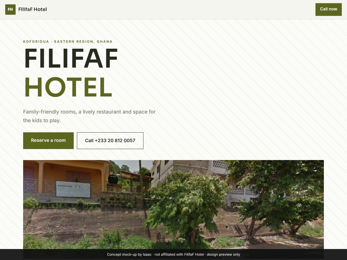 FilifaF Hotel website concept by IJW Labs