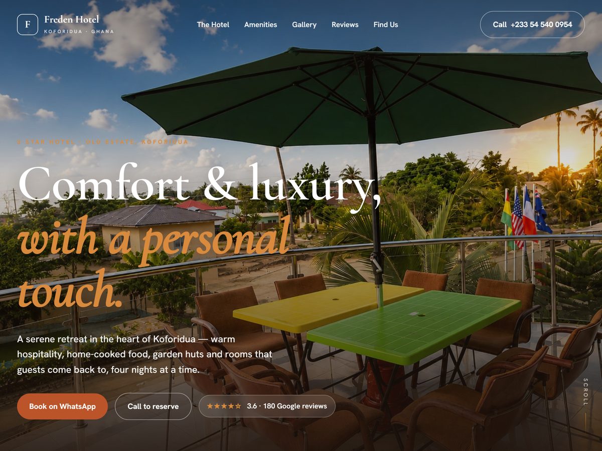 Freden Hotel — website built by IJW Labs
